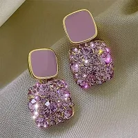 Purple Korean Diamond Party Wear Earring-thumb2