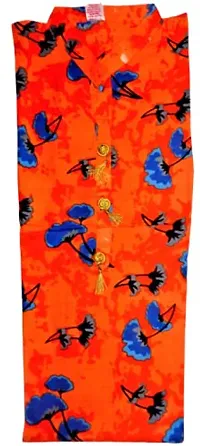 RENUKA Desi Closet Gorgeous Printed Crepe Kurtis 2 Cut Pattern (Buy 2 get 1 Leggings Free) (Orange, XXL)-thumb1