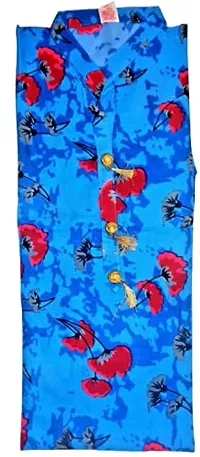 RENUKA Desi Closet Gorgeous Printed Crepe Kurtis 2 Cut Pattern (Buy 2 get 1 Leggings Free) (Blue, XXL)-thumb1