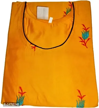 RENUKA Desi Closet Gorgeous Crepe Kurtis (Yellow, XXL)-thumb4