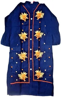 RENUKA Desi Closet Gorgeous Embroidered Kurti Crepe Kurtis (Blue, XXL)-thumb4