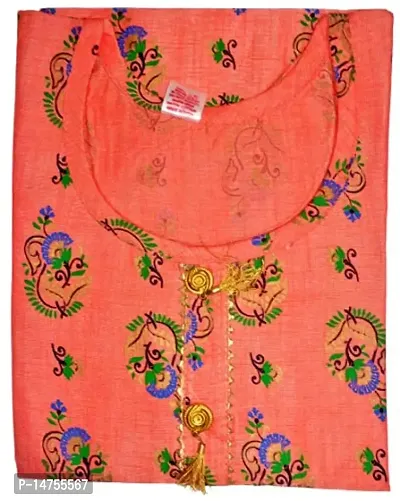 RENUKA Desi Closet Gorgeous Printed Crepe Kurtis (4 Colour avilable) (Orange, XXL)