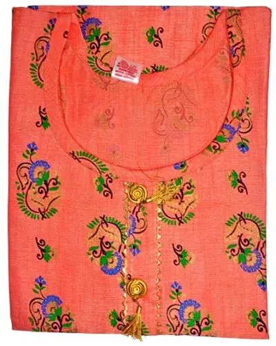 RENUKA Desi Closet Gorgeous Crepe Kurtis (4 Colour avilable) (Orange, XXL)