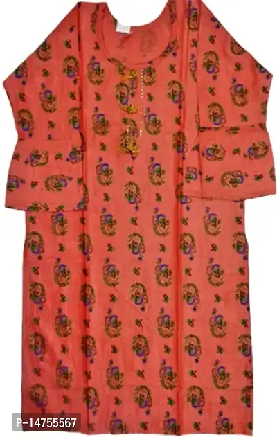 RENUKA Desi Closet Gorgeous Printed Crepe Kurtis (4 Colour avilable) (Orange, XXL)-thumb3