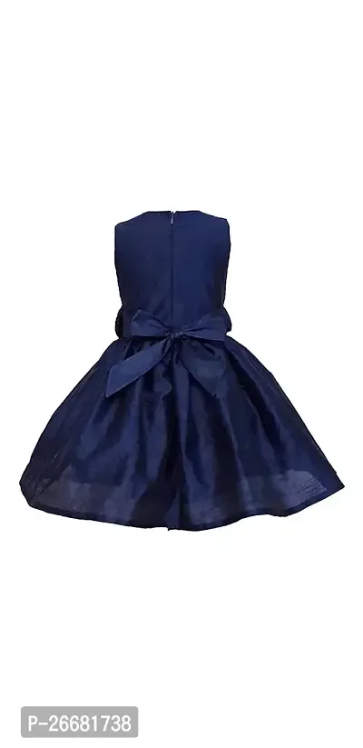Shahina Fashion Baby Girls Frocks Party Wear Satin Dress For Kids Knee Length Fit And Flare Dress-thumb2
