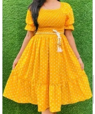 Stylish Crepe Frock Dress For Women