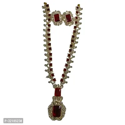 Stylish Maroon Alloy American Diamond Jewellery Set For Women-thumb2