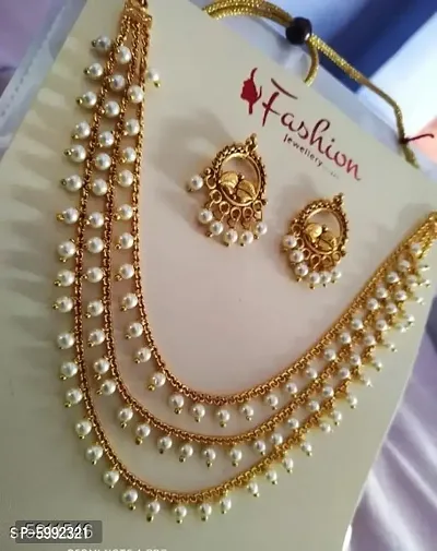 Golden Alloy Jewellery Sets For Women-thumb0