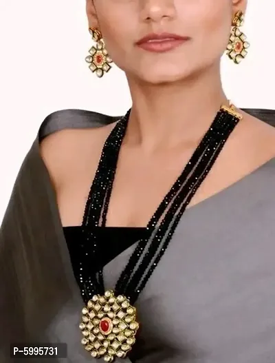 Style AD Stones Studded Necklace Set with Matching Earrings for Women