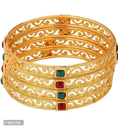 Ethnic Royal Kada Bangles for Women and Girls pack of 4-thumb0