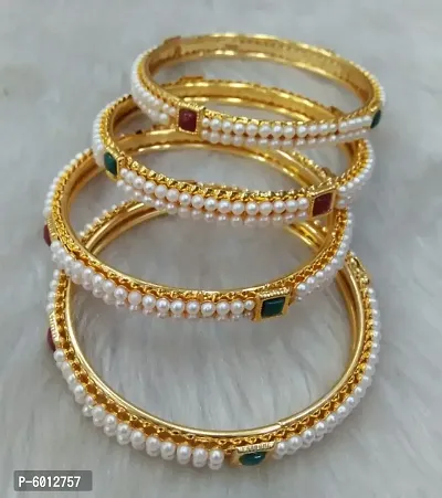 Golden Alloy Bangles   Bracelets For Women-thumb0