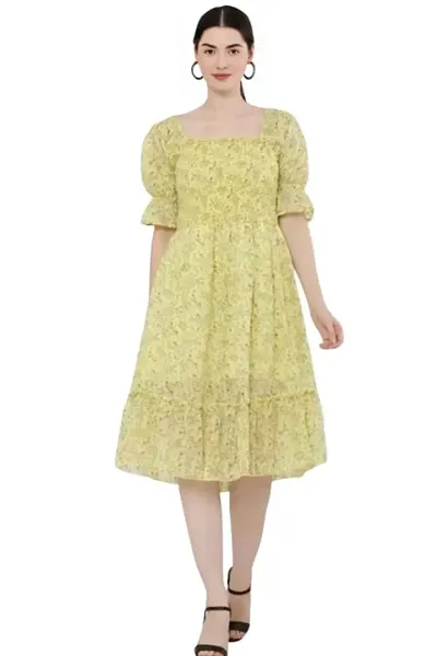 Licera Stylish Georgette Midi Dress for Women