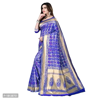 Beautiful Silk Blend Woven Design Saree With Blouse Piece For Women-thumb3