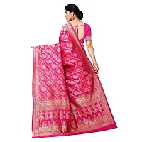 Sidhidata Textile Women's Kanjivaram Banarasi Jacquard Silk Saree With Blouse Piece (Silk Keri Pink_Pink_Free Size)-thumb2