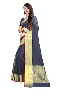 Elegant Plain Kota Doria Cotton Women Saree With Blouse Piece-thumb2