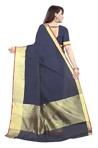 Elegant Plain Kota Doria Cotton Women Saree With Blouse Piece-thumb1