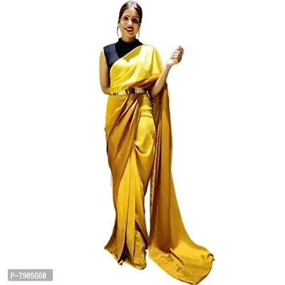 Sidhidata Women's Woven Synthetic Saree With Blouse Piece (RTW Yellow_Yellow)