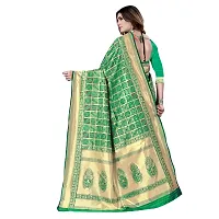 Beautiful Silk Blend Woven Design Saree With Blouse Piece For Women-thumb2