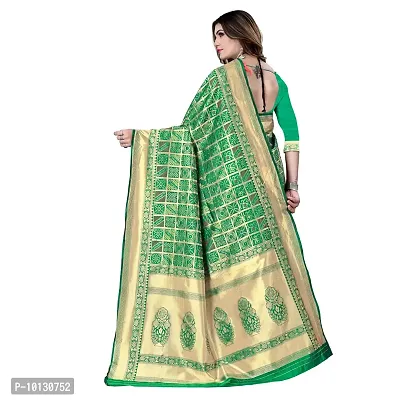 Beautiful Silk Blend Woven Design Saree With Blouse Piece For Women-thumb3