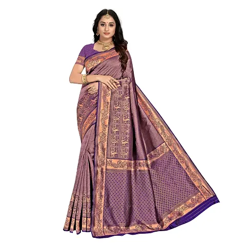 Must Have Art Silk Saree with Blouse piece 