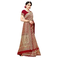 Sidhidata Textile Women's Kanjivaram Banarasi Jacquard Silk Saree With Blouse Piece (Red)-thumb4