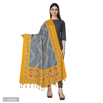 Sidhidata Women's Bandhani Printed Khadi Cotton Silk Dupatta (Dup Bandhej Gold_Gold_2.25 Mtr)