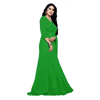 Beautiful Georgette Solid Saree With Blouse Piece For Women-thumb3