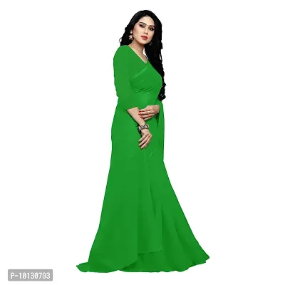 Beautiful Georgette Solid Saree With Blouse Piece For Women-thumb4