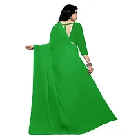 Beautiful Georgette Solid Saree With Blouse Piece For Women-thumb2