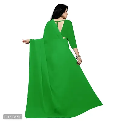 Beautiful Georgette Solid Saree With Blouse Piece For Women-thumb3