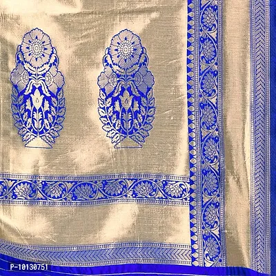 Beautiful Silk Blend Woven Design Saree With Blouse Piece For Women-thumb5