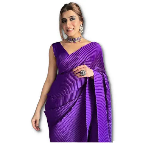  Satin Saree with Blouse piece 