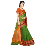 Sidhidata Women's Kota Doria Pure Cotton Saree With Unstiched Blouse Piece (Kangana Green_Green)-thumb3