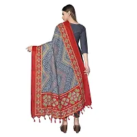 Sidhidata Women's Bandhani Printed Khadi Cotton Silk Dupatta (Dup Bandhej Red_Red_2.25 Mtr)-thumb2