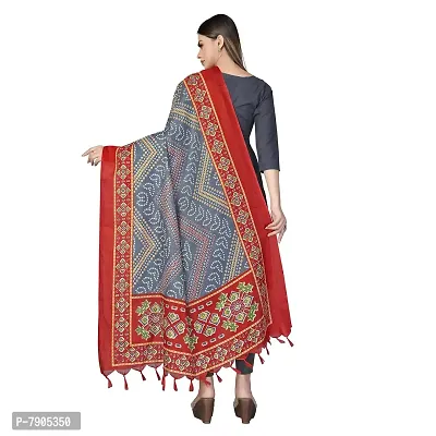 Sidhidata Women's Bandhani Printed Khadi Cotton Silk Dupatta (Dup Bandhej Red_Red_2.25 Mtr)-thumb3