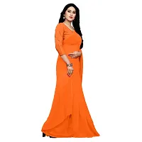 Beautiful Georgette Solid Saree With Blouse Piece For Women-thumb3