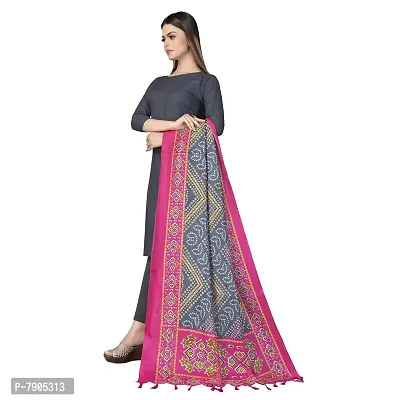 Sidhidata Women's Bandhani Printed Khadi Cotton Silk Dupatta (Dup Bandhej Pink_Pink_2.25 Mtr)-thumb2