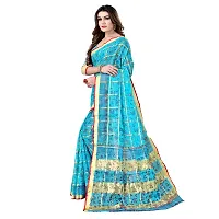 Beautiful Cotton Blend Printed Saree With Blouse Piece For Women-thumb3