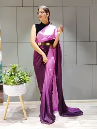 Beautiful Chiffon Self Pattern Saree With Blouse Piece For Women-thumb1