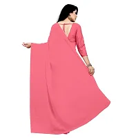 Sidhidata Women's Georgette Saree With Unstiched Blouse Piece (plain pink 701_Baby Pink), Free Size-thumb2