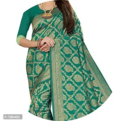 Sidhidata Textile Women's Kanjivaram Banarasi Jacquard Silk Saree With Blouse Piece (Q Rama, Silk)-thumb2