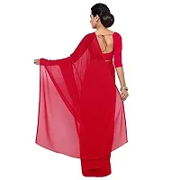 Sidhidata Textile Combo of 2 Women's plain Solid pure Georgette Saree With Unstitched Blouse Piece {Pack of Two} (Combo plain red-701_Red  Light Pink_Free Size)-thumb2