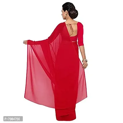 Sidhidata Textile Combo of 2 Women's plain Solid pure Georgette Saree With Unstitched Blouse Piece {Pack of Two} (Combo plain red-701_Red  Light Pink_Free Size)-thumb3