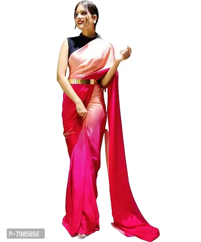 Sidhidata Women Woven Synthetic Saree With Blouse Piece (RTW Rani_Pink)-thumb0