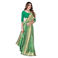 Beautiful Silk Blend Woven Design Saree With Blouse Piece For Women-thumb1