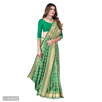 Beautiful Silk Blend Woven Design Saree With Blouse Piece For Women-thumb2