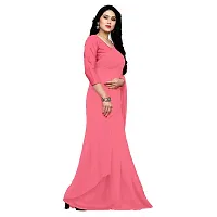 Sidhidata Women's Georgette Saree With Unstiched Blouse Piece (plain pink 701_Baby Pink), Free Size-thumb3