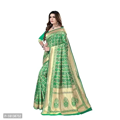 Beautiful Silk Blend Woven Design Saree With Blouse Piece For Women-thumb4