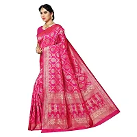 Sidhidata Textile Women's Kanjivaram Banarasi Jacquard Silk Saree With Blouse Piece (Silk Keri Pink_Pink_Free Size)-thumb4