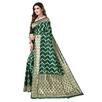 Beautiful Silk Blend Woven Design Saree With Blouse Piece For Women-thumb3